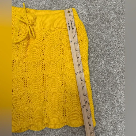 Casablanca Men’s Crochet Shorts in Sunny Yellow size Medium 100% Cotton NWOT